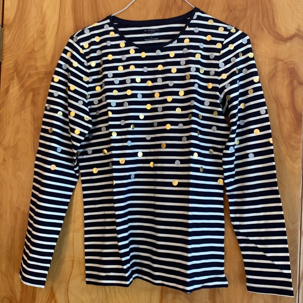 NWT Talbots striped and polka dot long sleeve tee